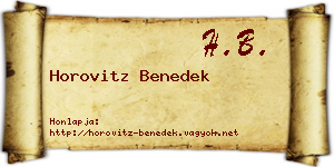 Horovitz Benedek névjegykártya