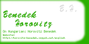 benedek horovitz business card